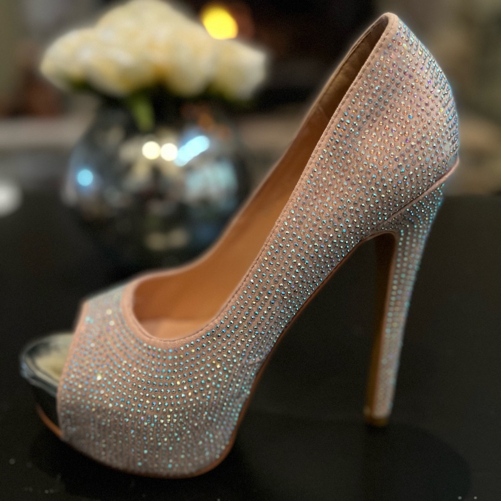 Sexy Pink crystal platform heels.